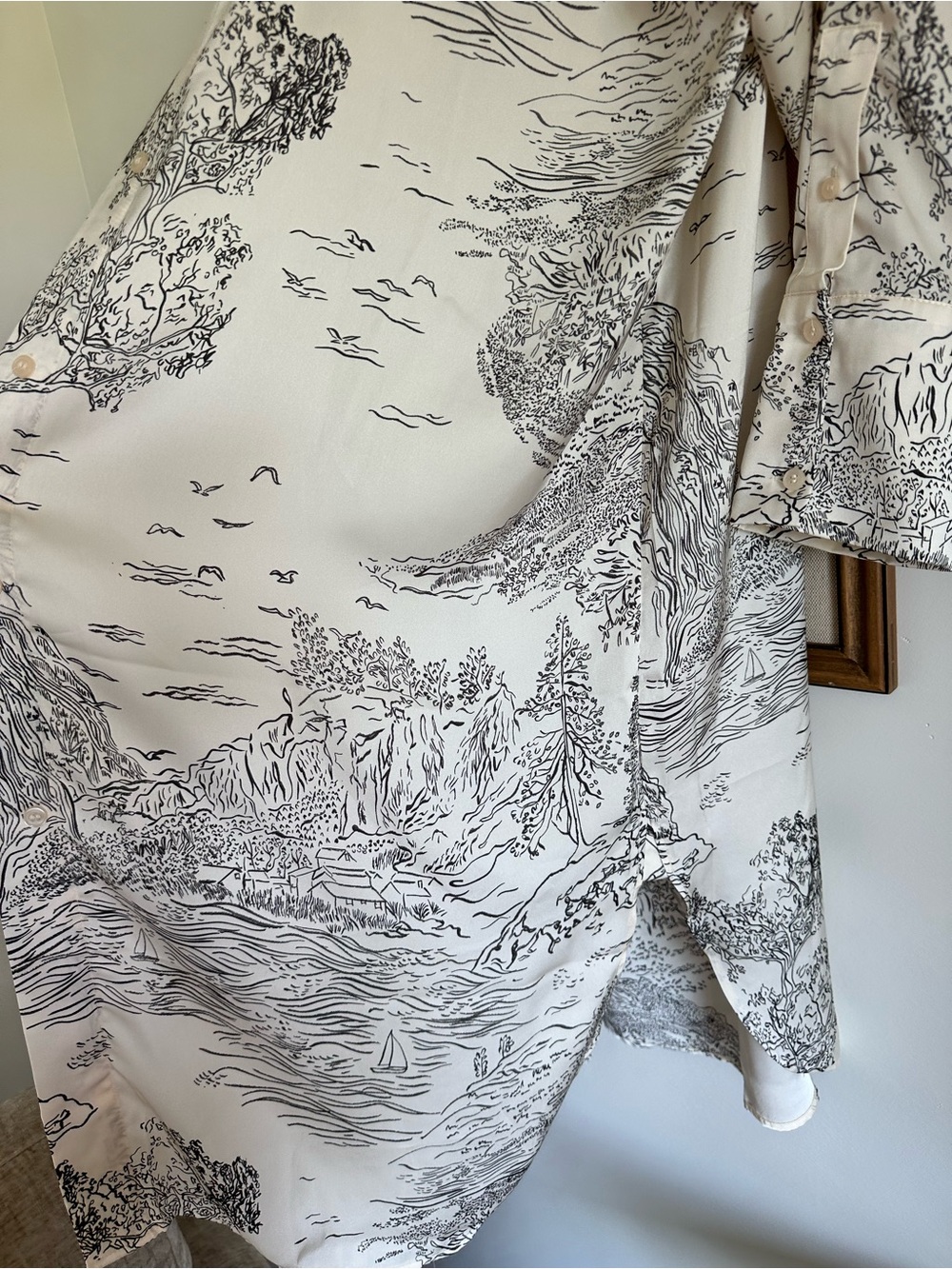 H&M Scenic Print Long Shirt/Dress - Stunning! XL - Picture 9 of 13
